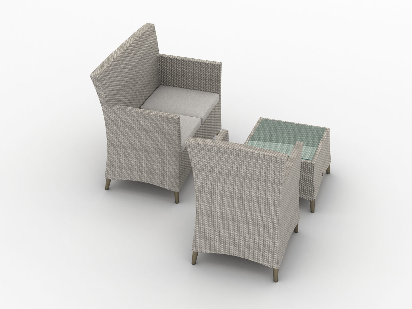 Garden Furniture Set 003 3D model_2
