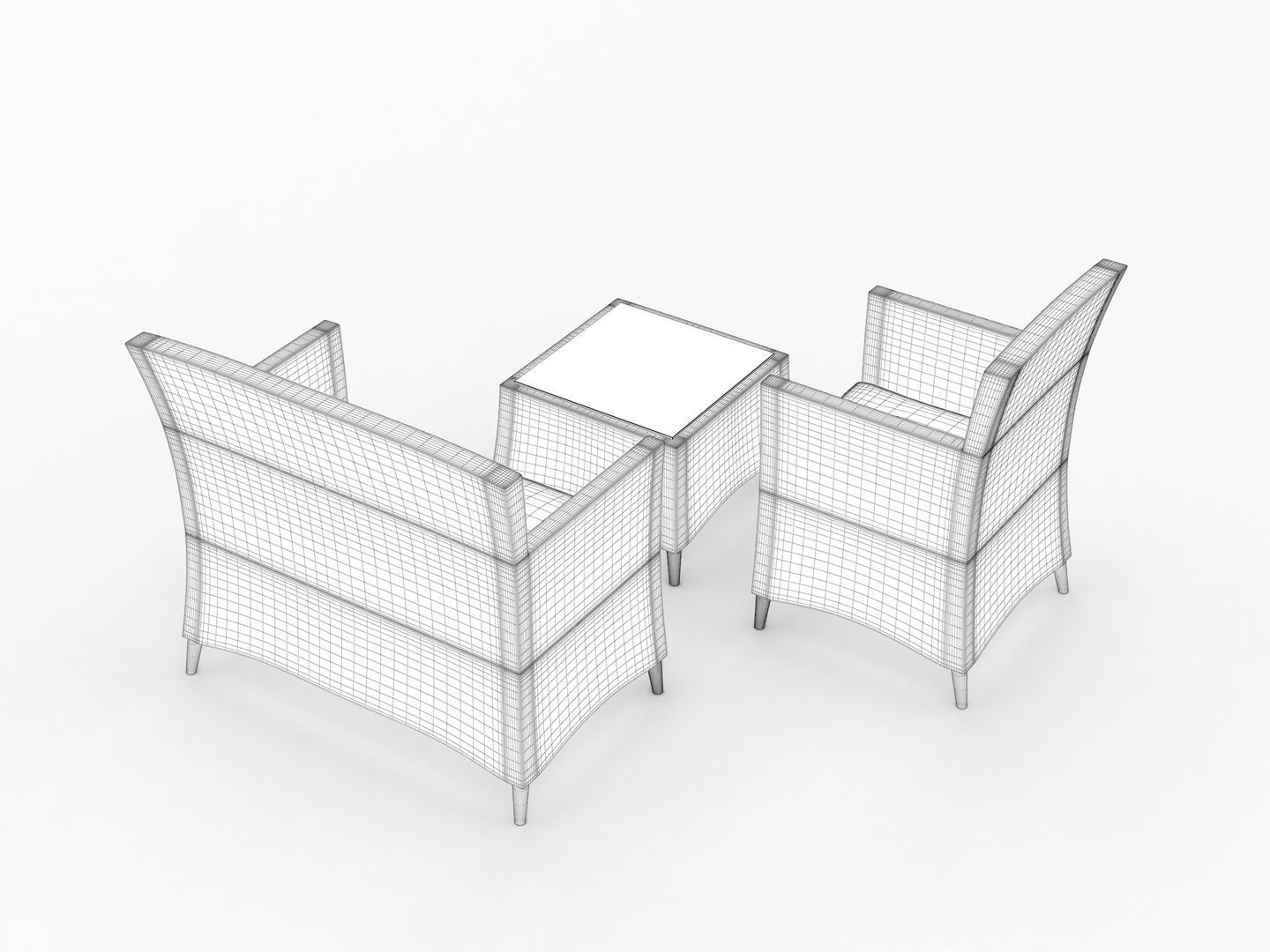 Garden Furniture Set 003 3D model_12