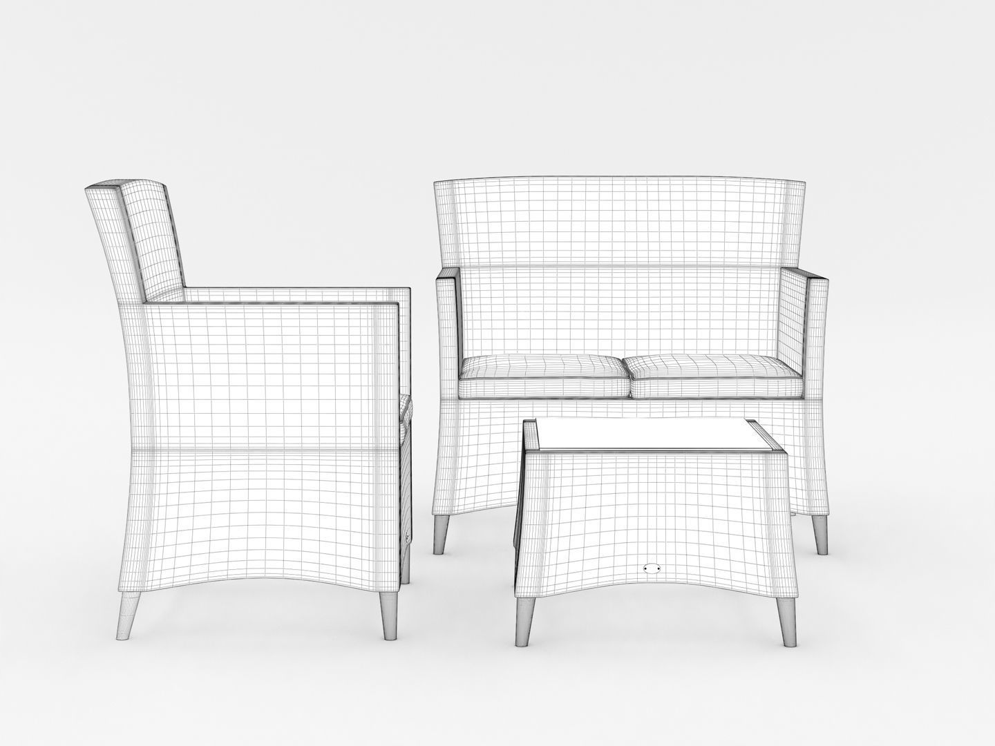 Garden Furniture Set 003 3D model_15
