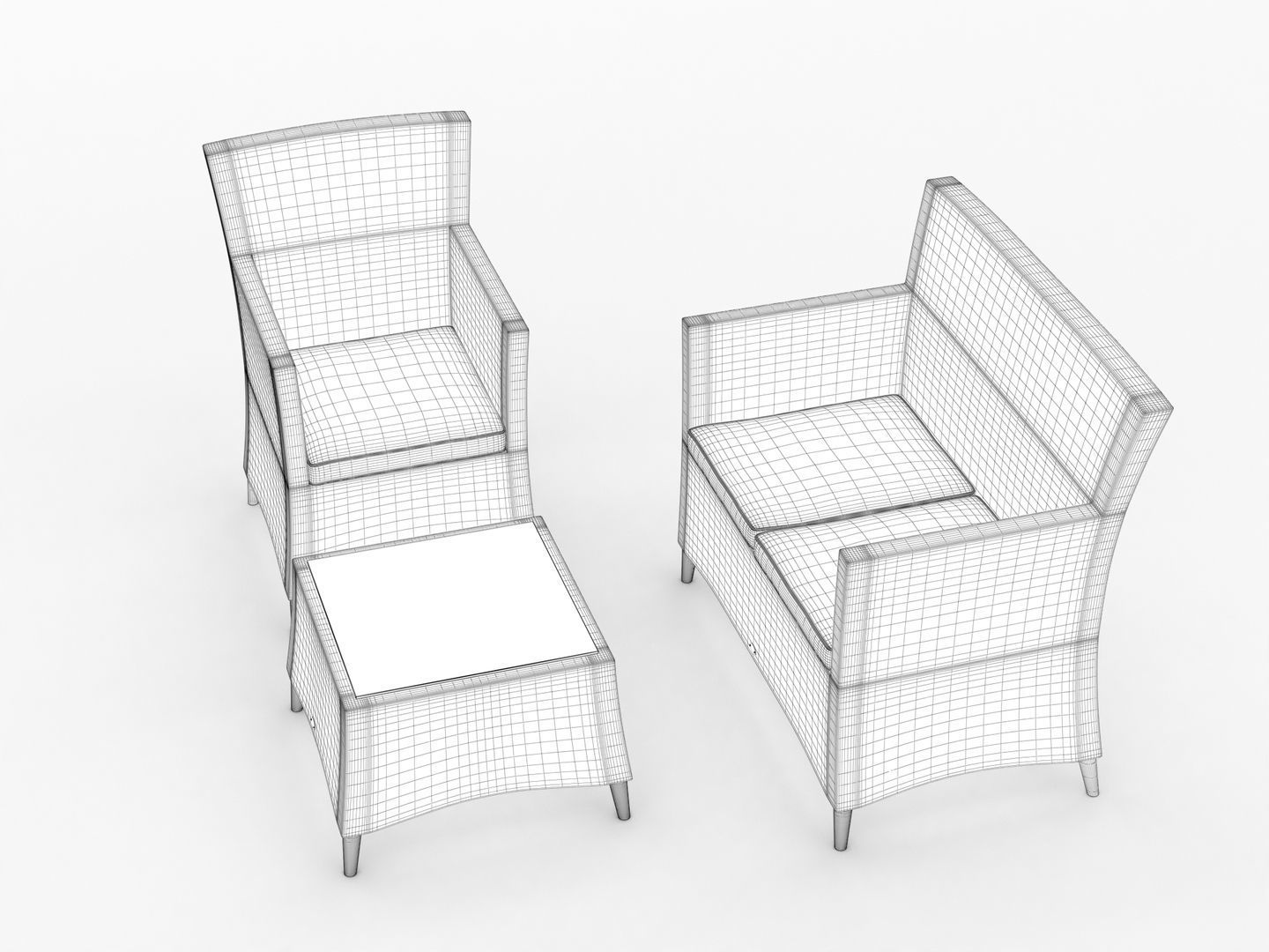 Garden Furniture Set 003 3D model_14