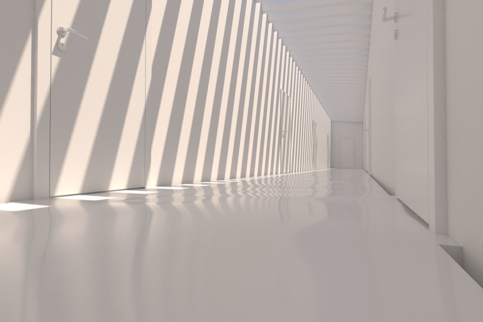 Minimalist Hallway 02 3D model_4