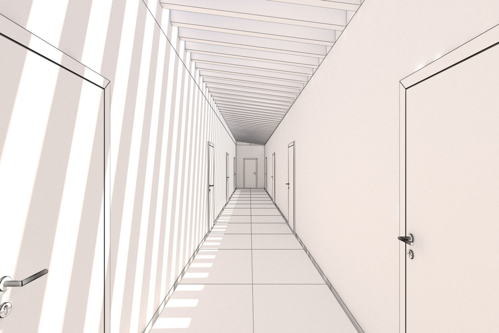 Minimalist Hallway 02 3D model_2