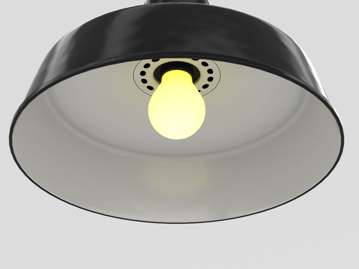 Industrial Black Hanging Chain Light 3D model_4