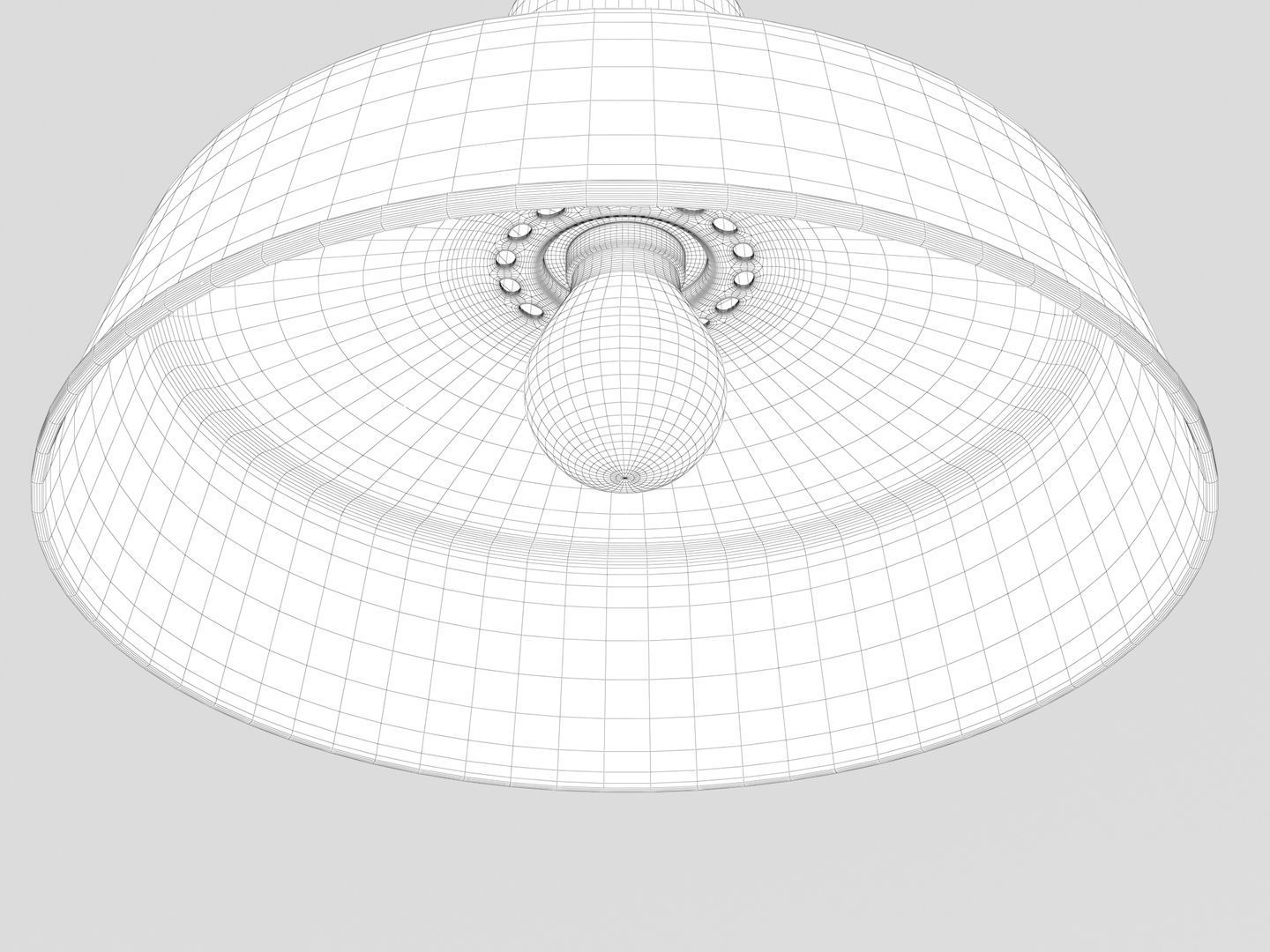 Industrial Black Hanging Chain Light 3D model_12