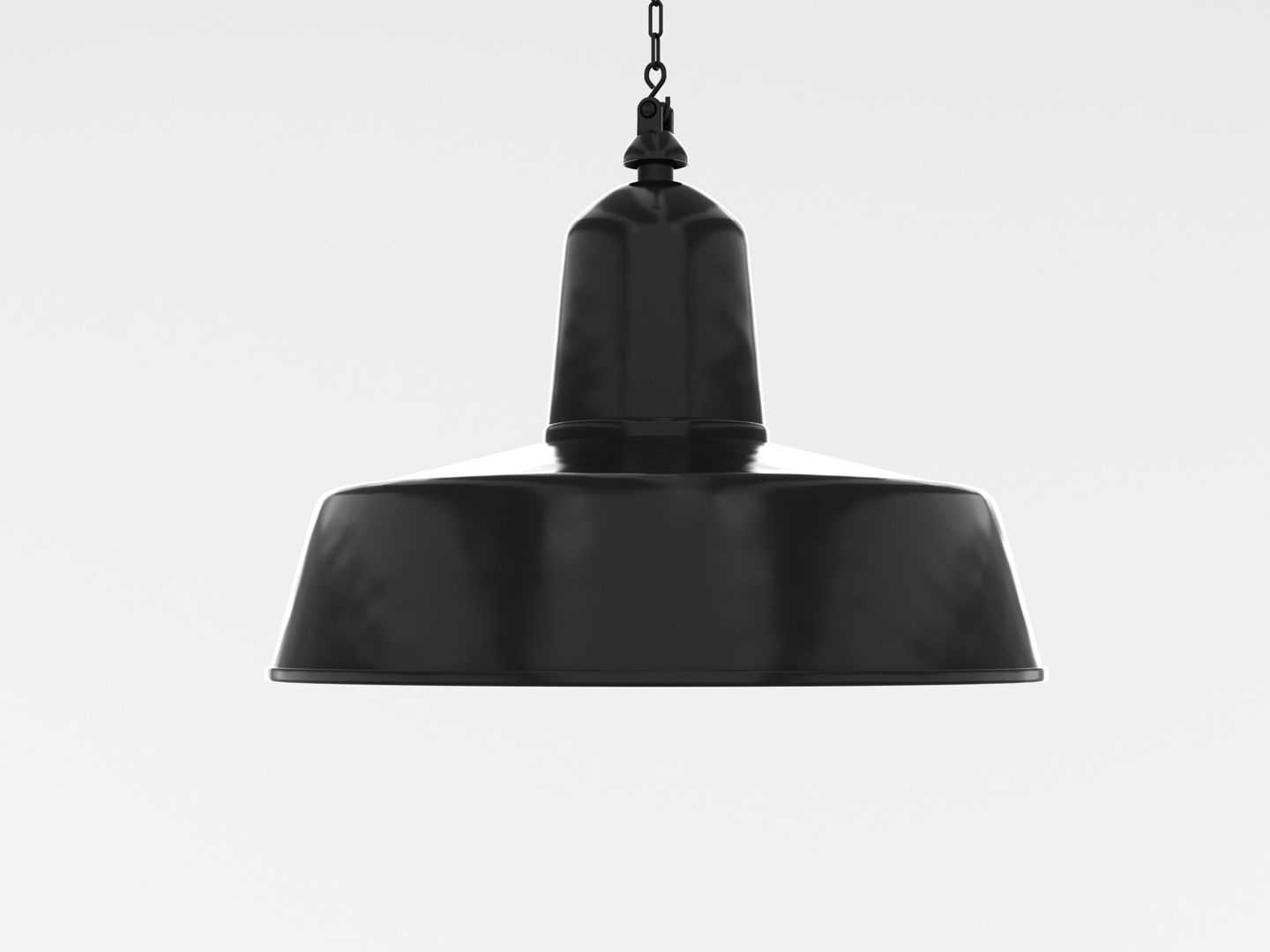 Industrial Black Hanging Chain Light 3D model_5