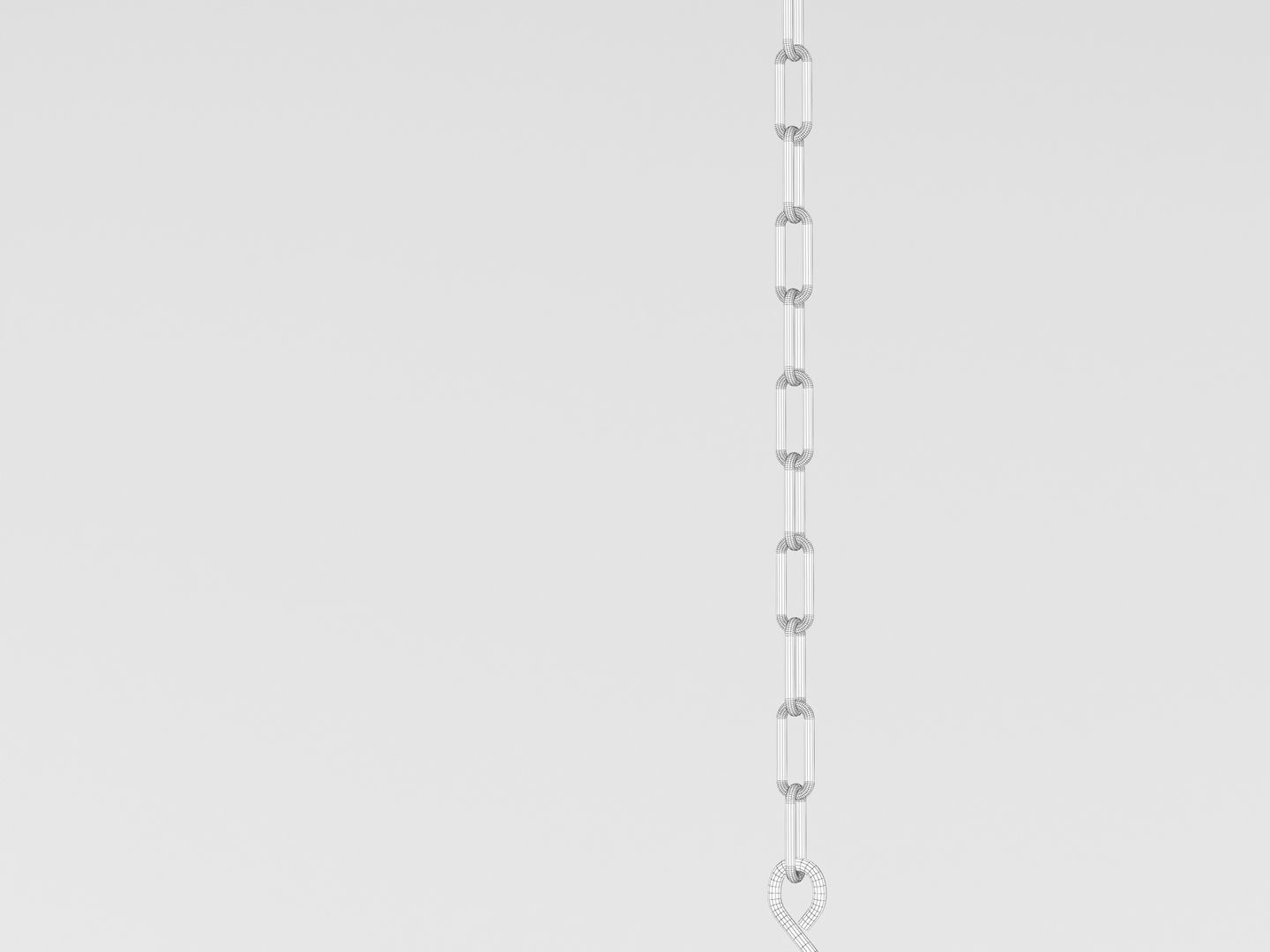 Industrial Black Hanging Chain Light 3D model_14