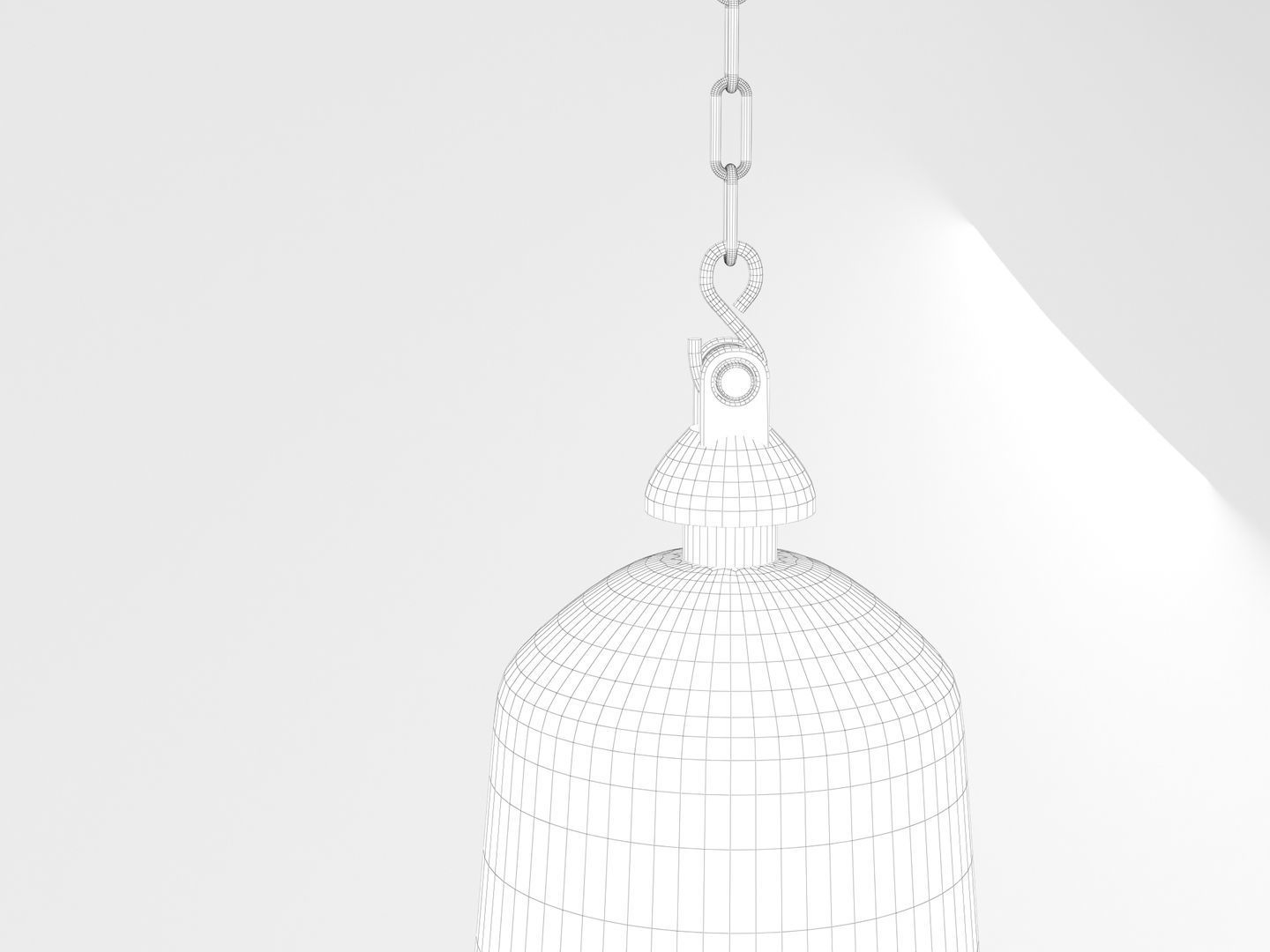 Industrial Black Hanging Chain Light 3D model_11