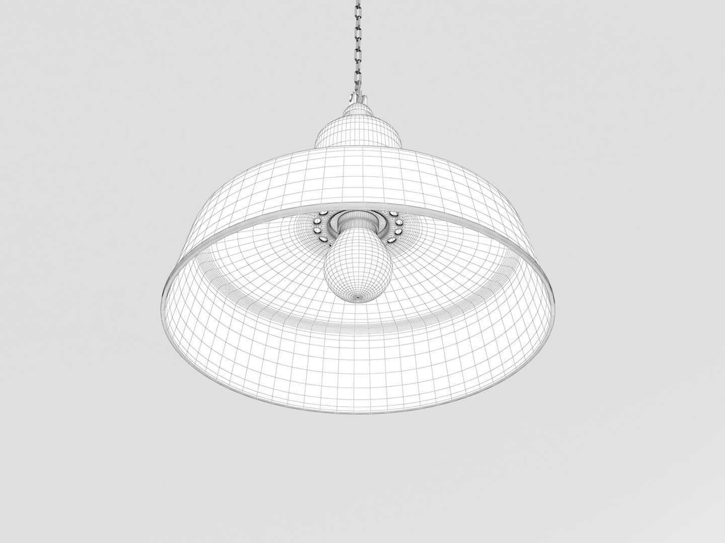 Industrial Black Hanging Chain Light 3D model_8