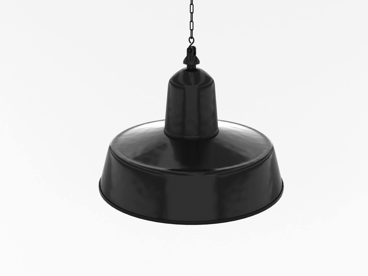 Industrial Black Hanging Chain Light 3D model_1