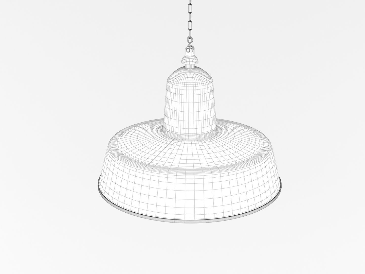Industrial Black Hanging Chain Light 3D model_9