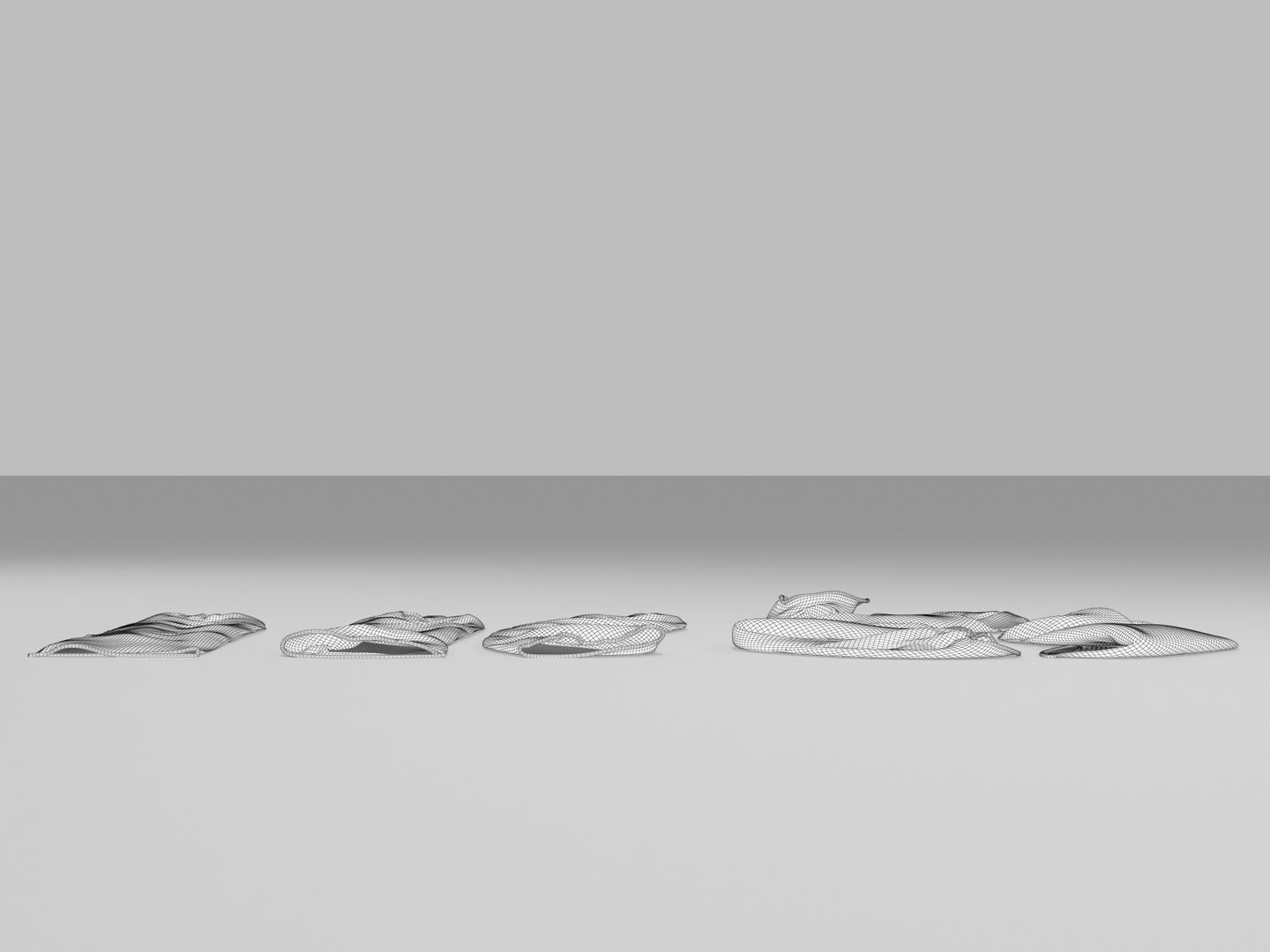 Condoms group of different colored plastic wraps 3D model_16