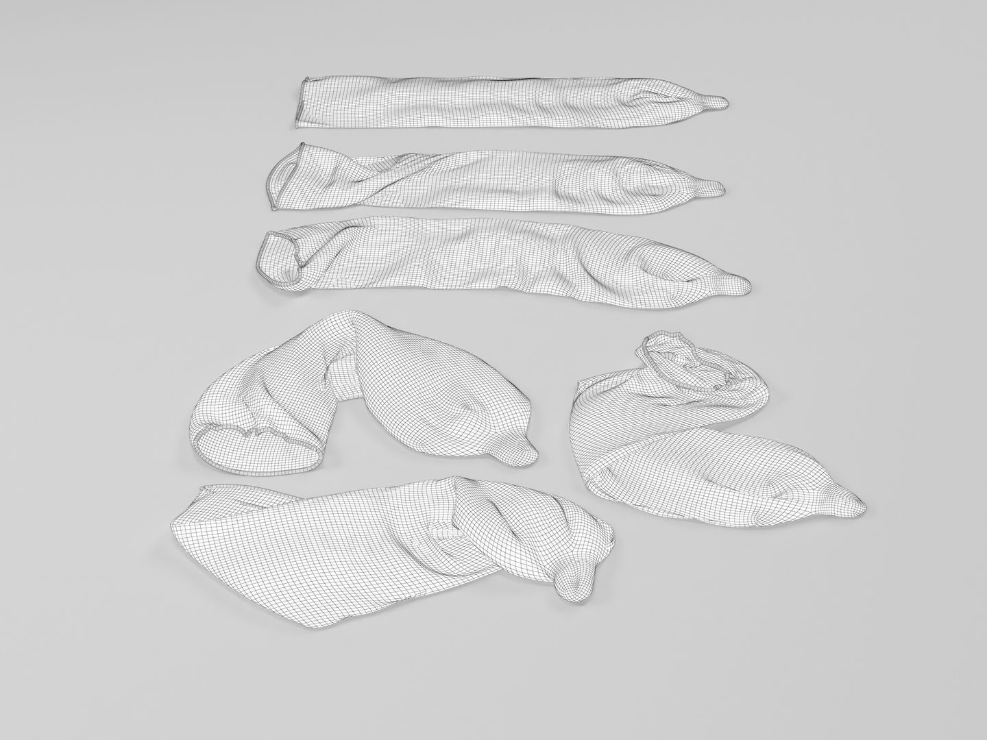 Condoms group of different colored plastic wraps 3D model_15