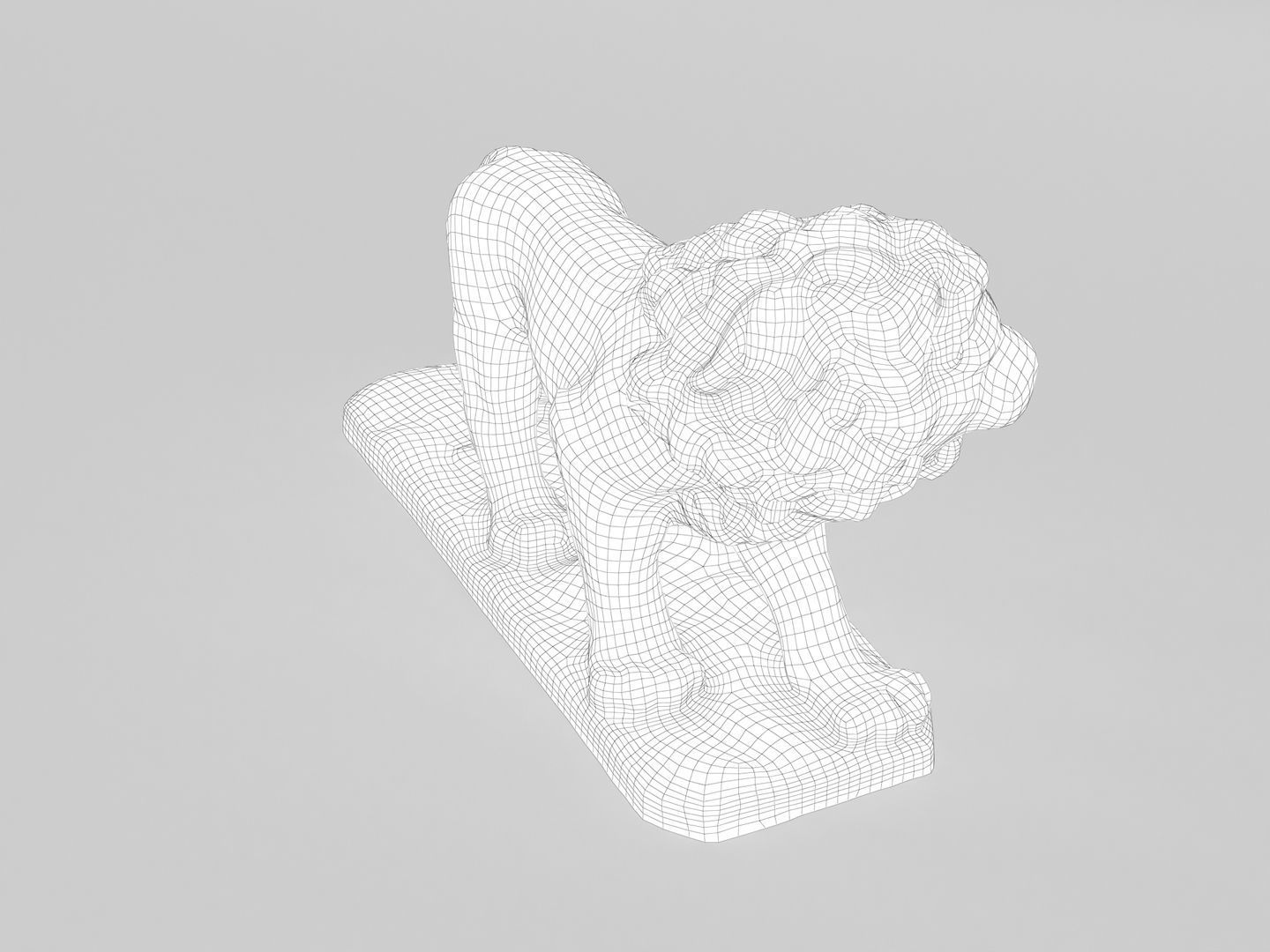 Lion Sculpture Statue 3D model_11