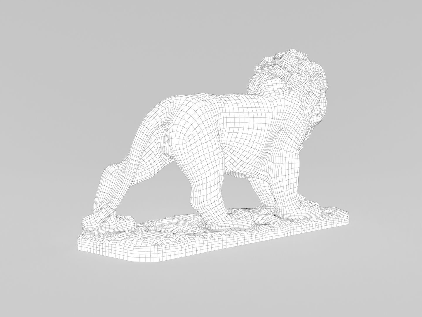 Lion Sculpture Statue 3D model_16
