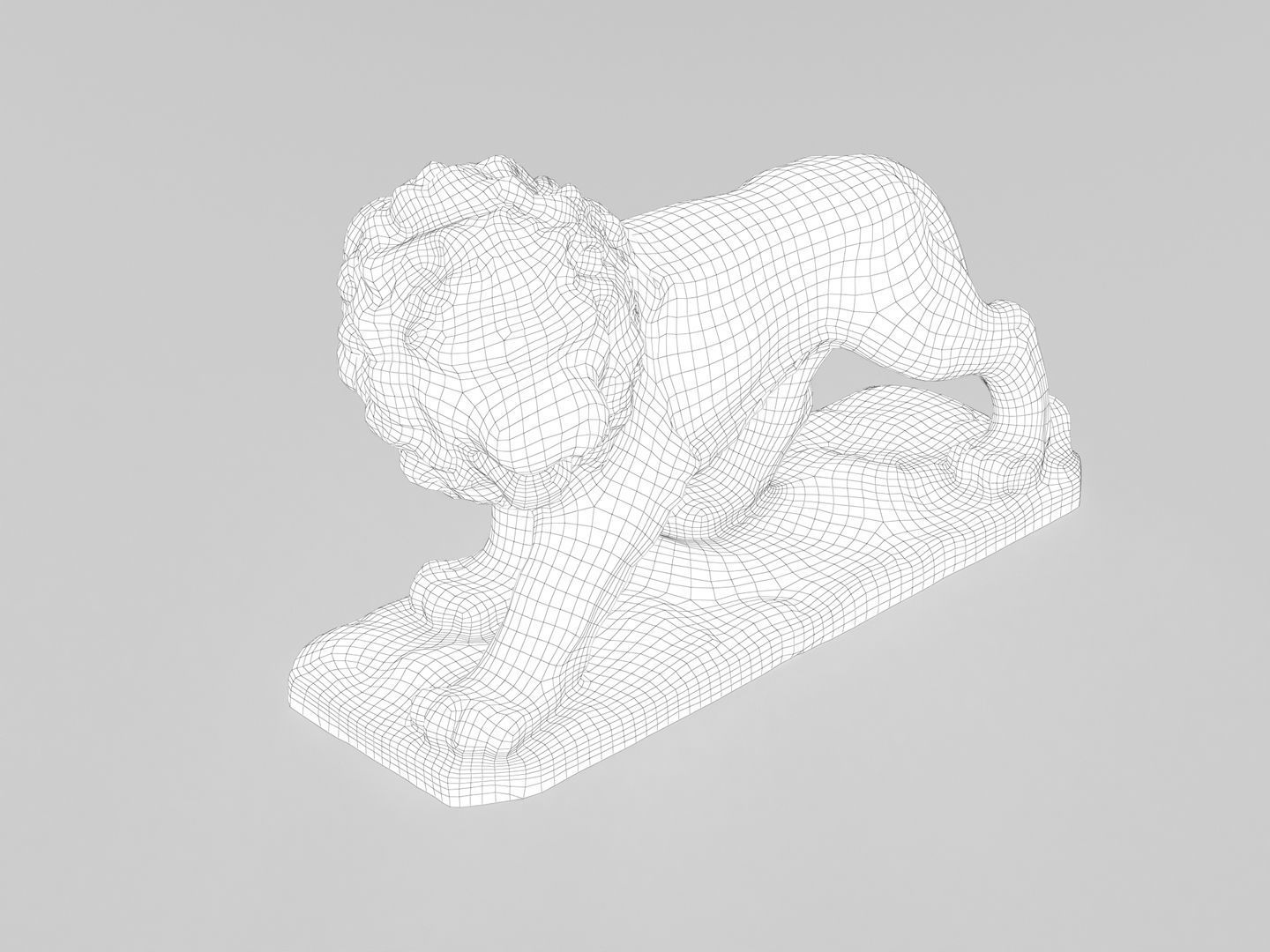 Lion Sculpture Statue 3D model_10