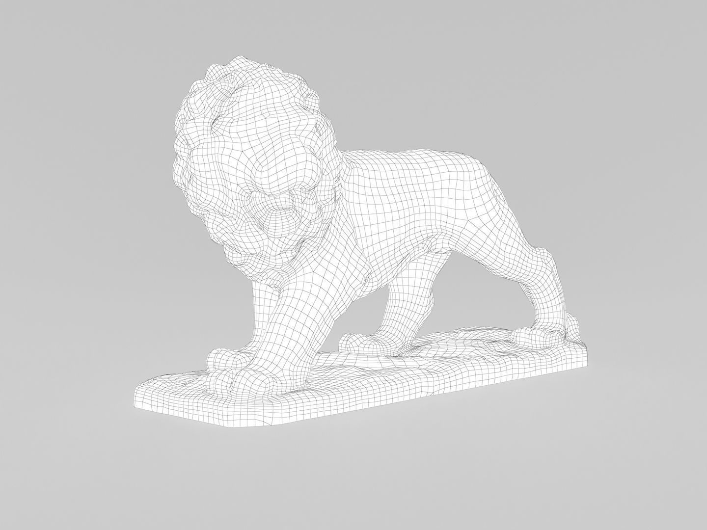 Lion Sculpture Statue 3D model_15