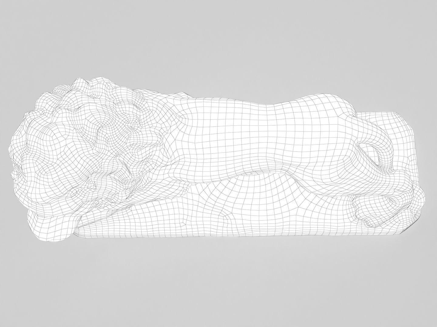 Lion Sculpture Statue 3D model_17