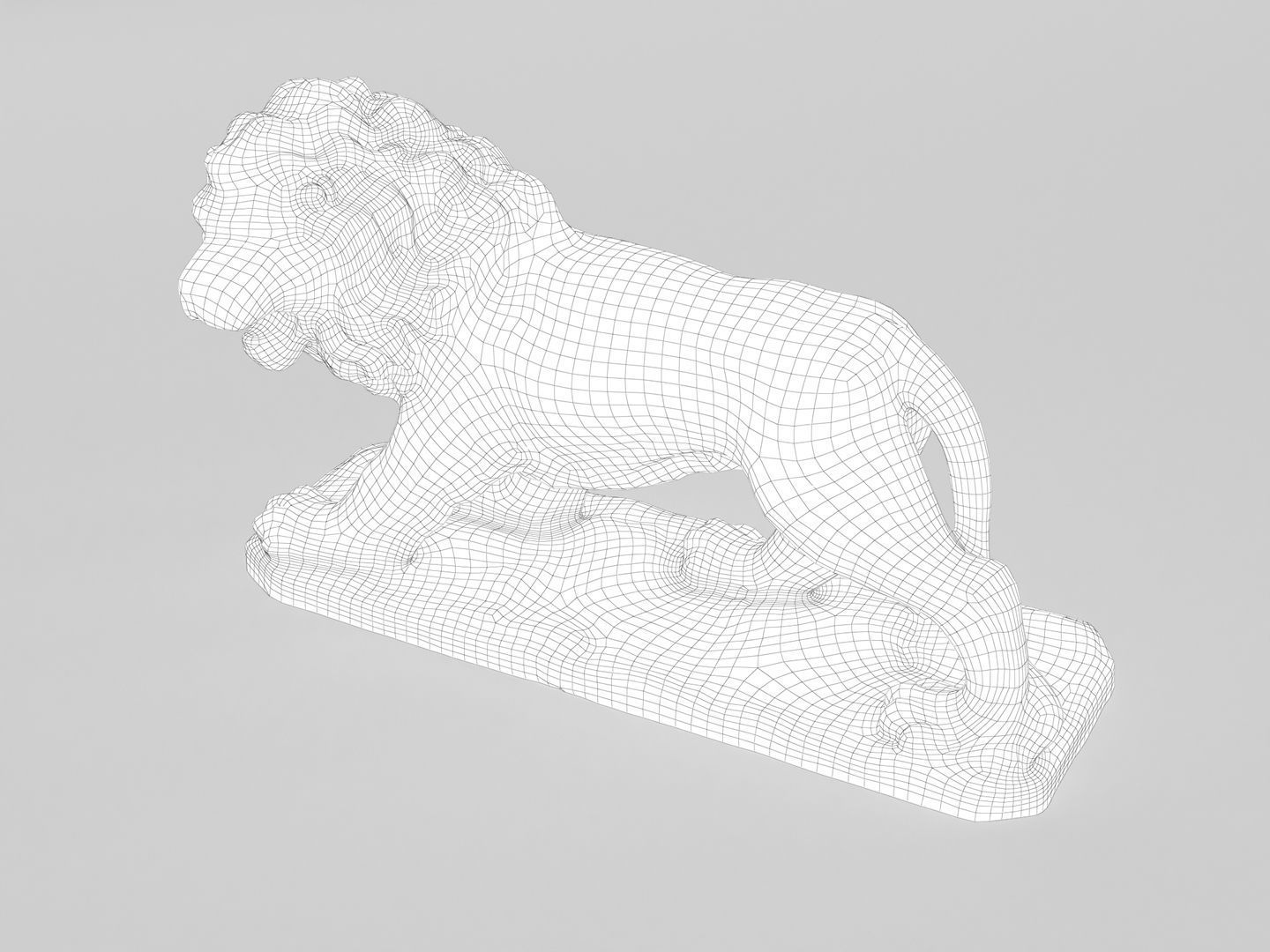 Lion Sculpture Statue 3D model_14
