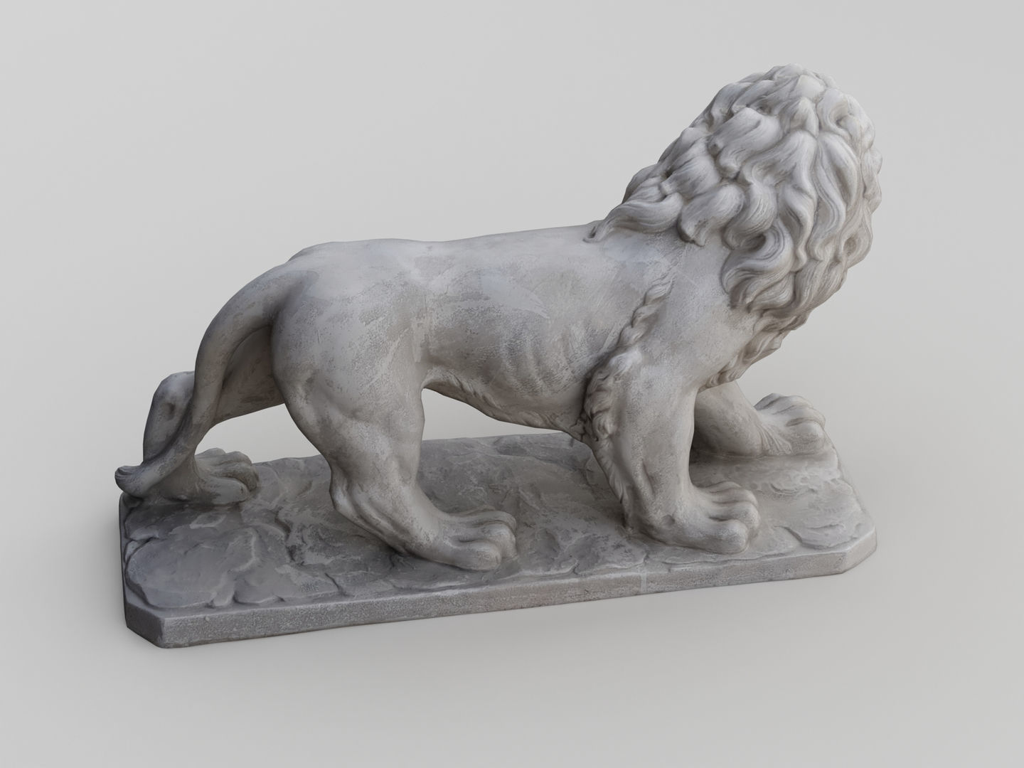 Lion Sculpture Statue 3D model_3
