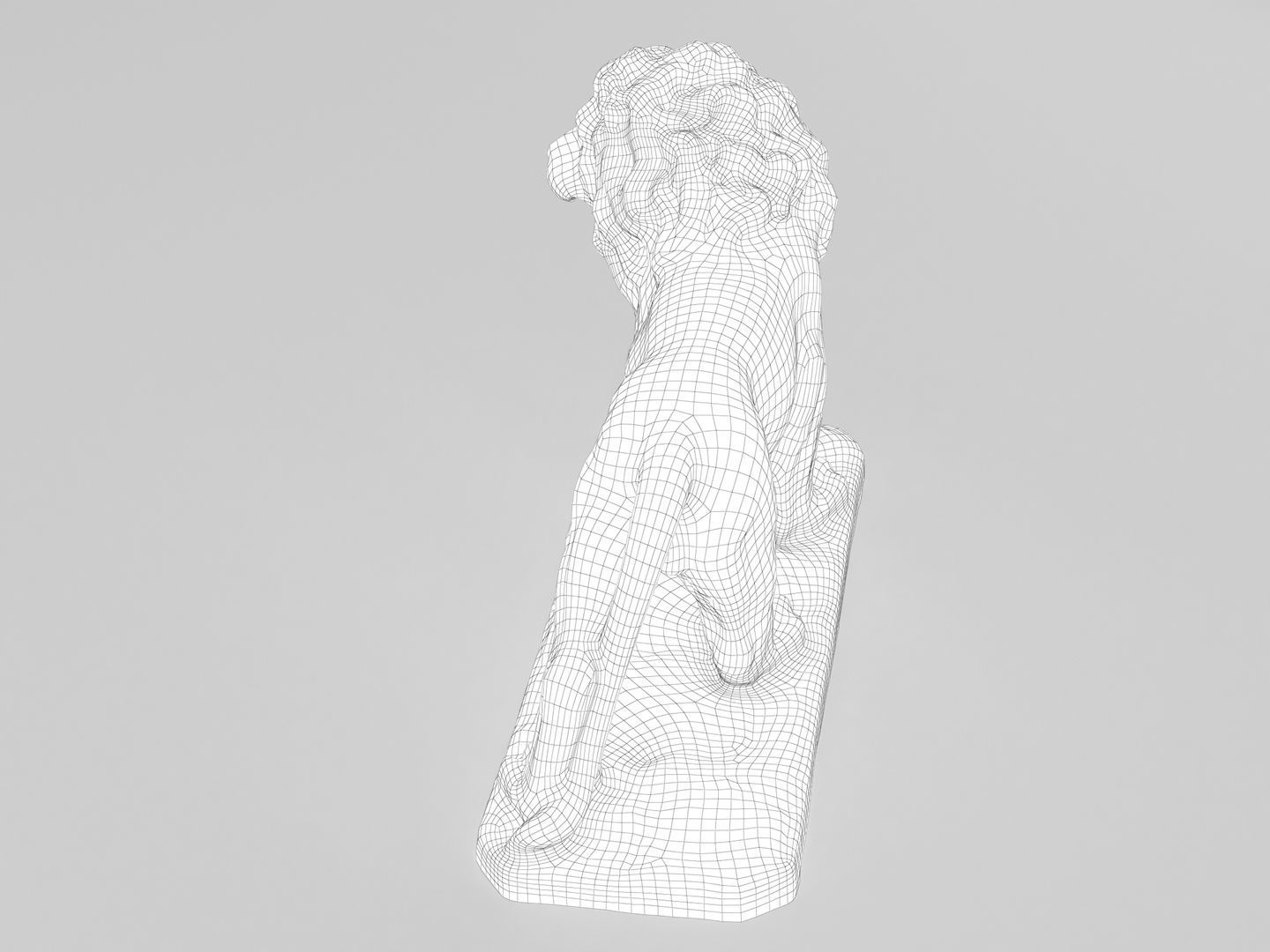 Lion Sculpture Statue 3D model_13