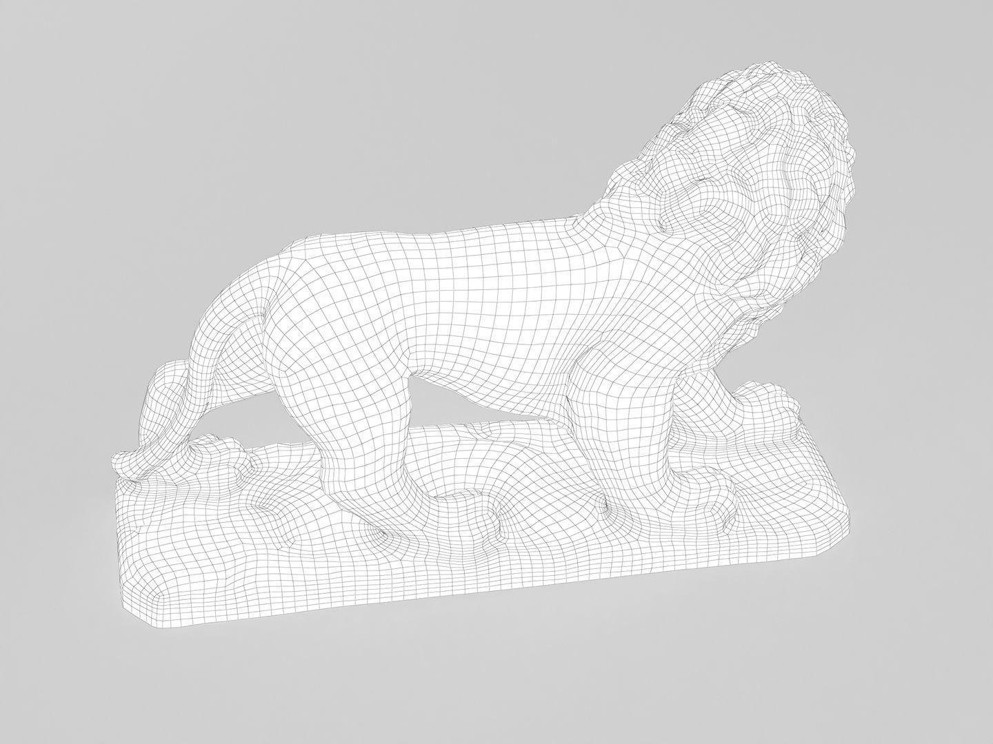 Lion Sculpture Statue 3D model_12