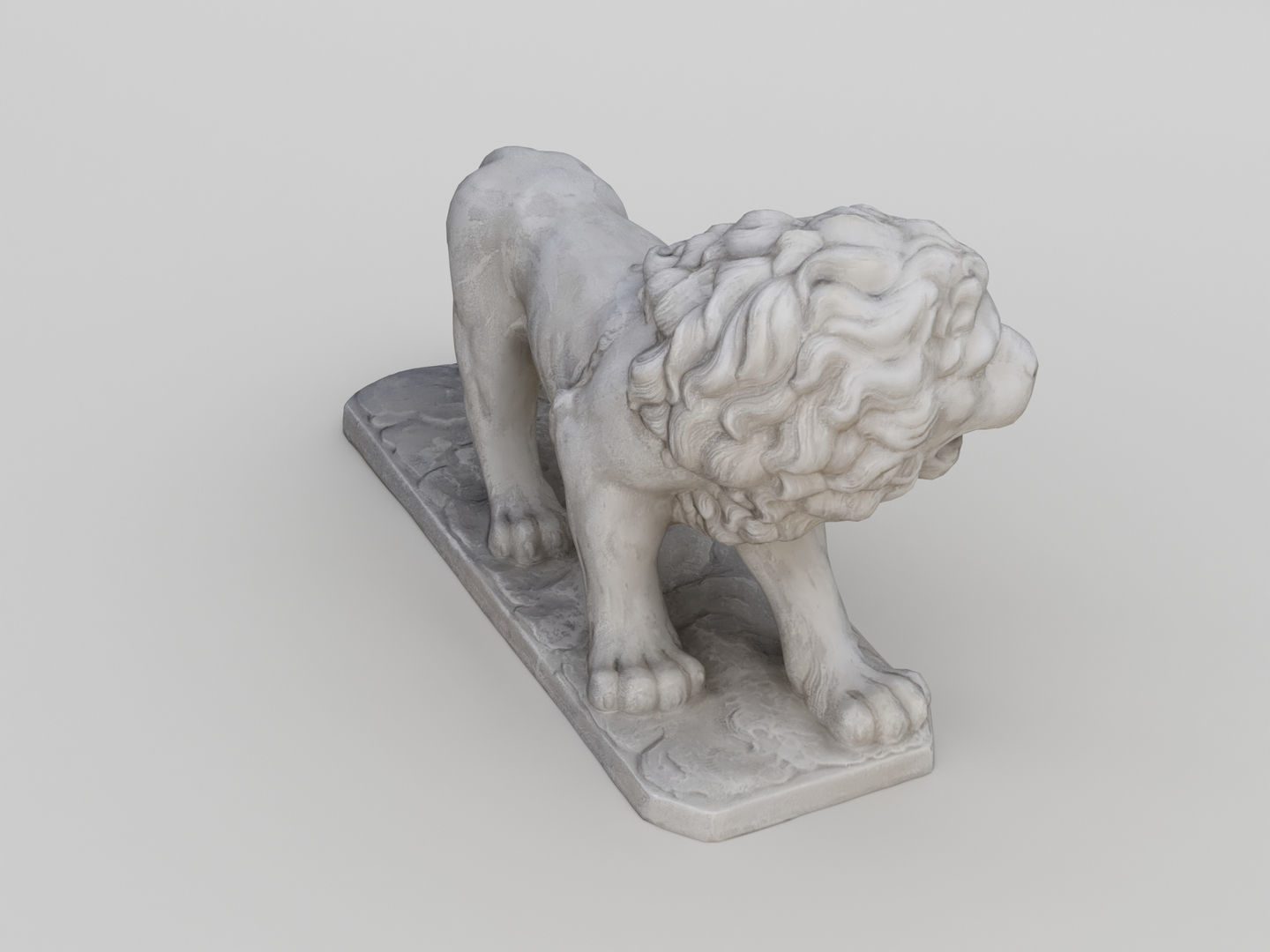 Lion Sculpture Statue 3D model_2