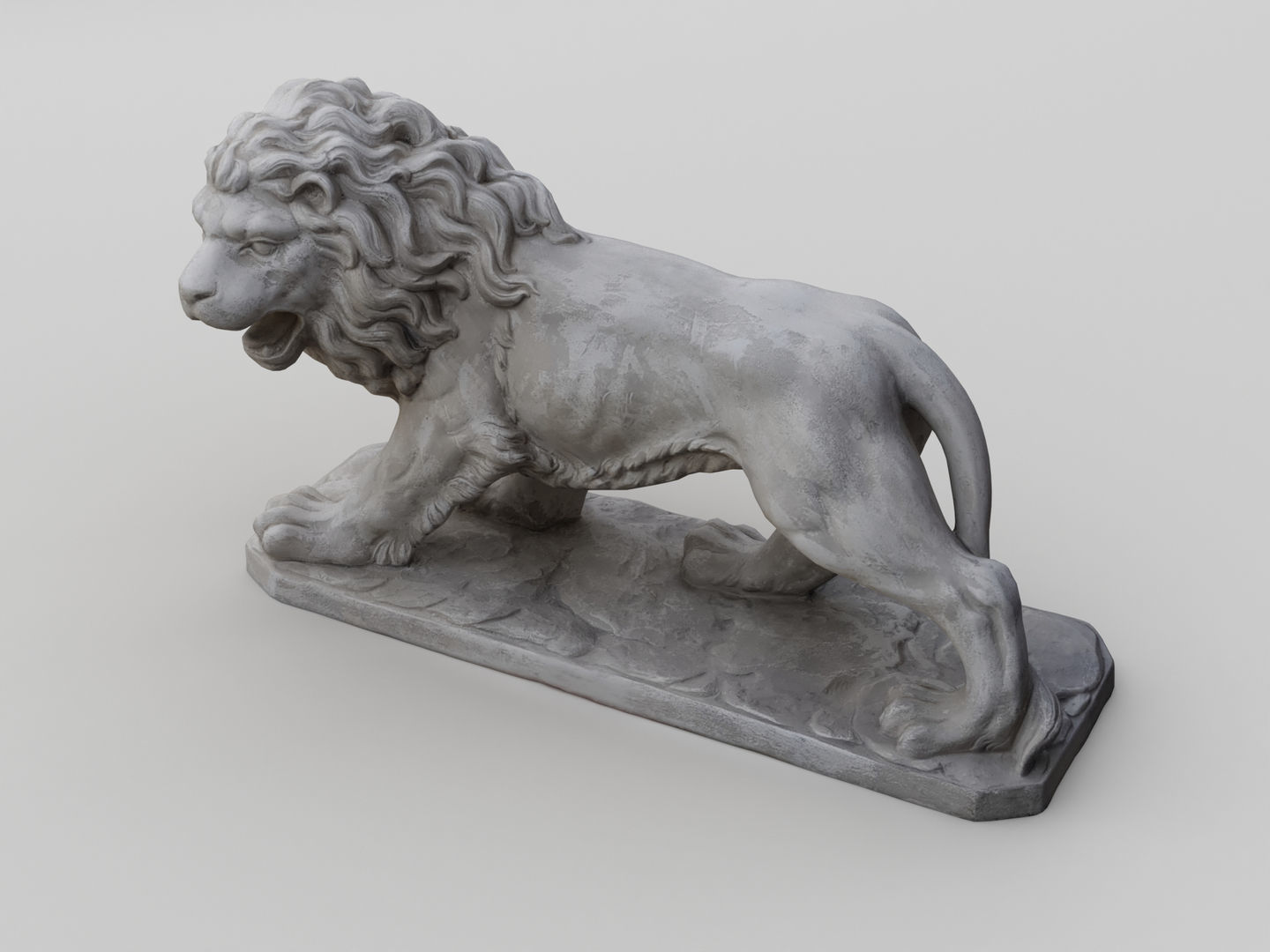 Lion Sculpture Statue 3D model_5