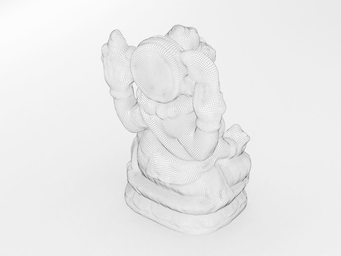 Ganesh Elephant Statue 3D model_12