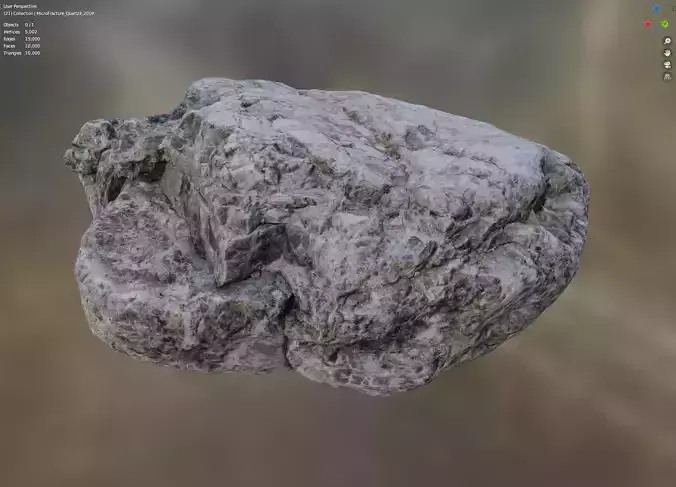 MicroFractured Quartz 3 - 8K Textures - 6 Mesh Resolutions