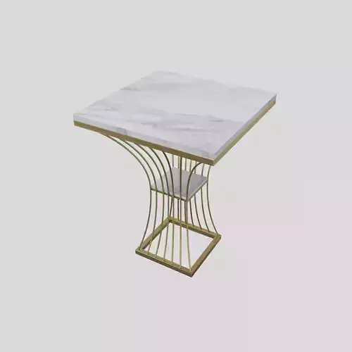 2-Tiered White Side Table