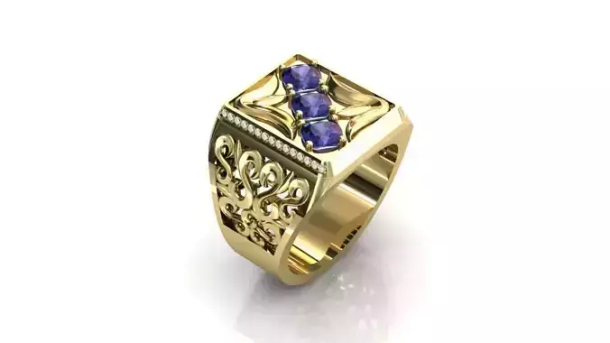 Rings gold ring with sapphires