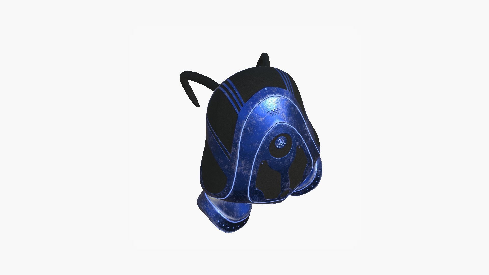 SciFi Backpack H06 Blue Metal - Fashion Character Design Low-poly 3D model_4
