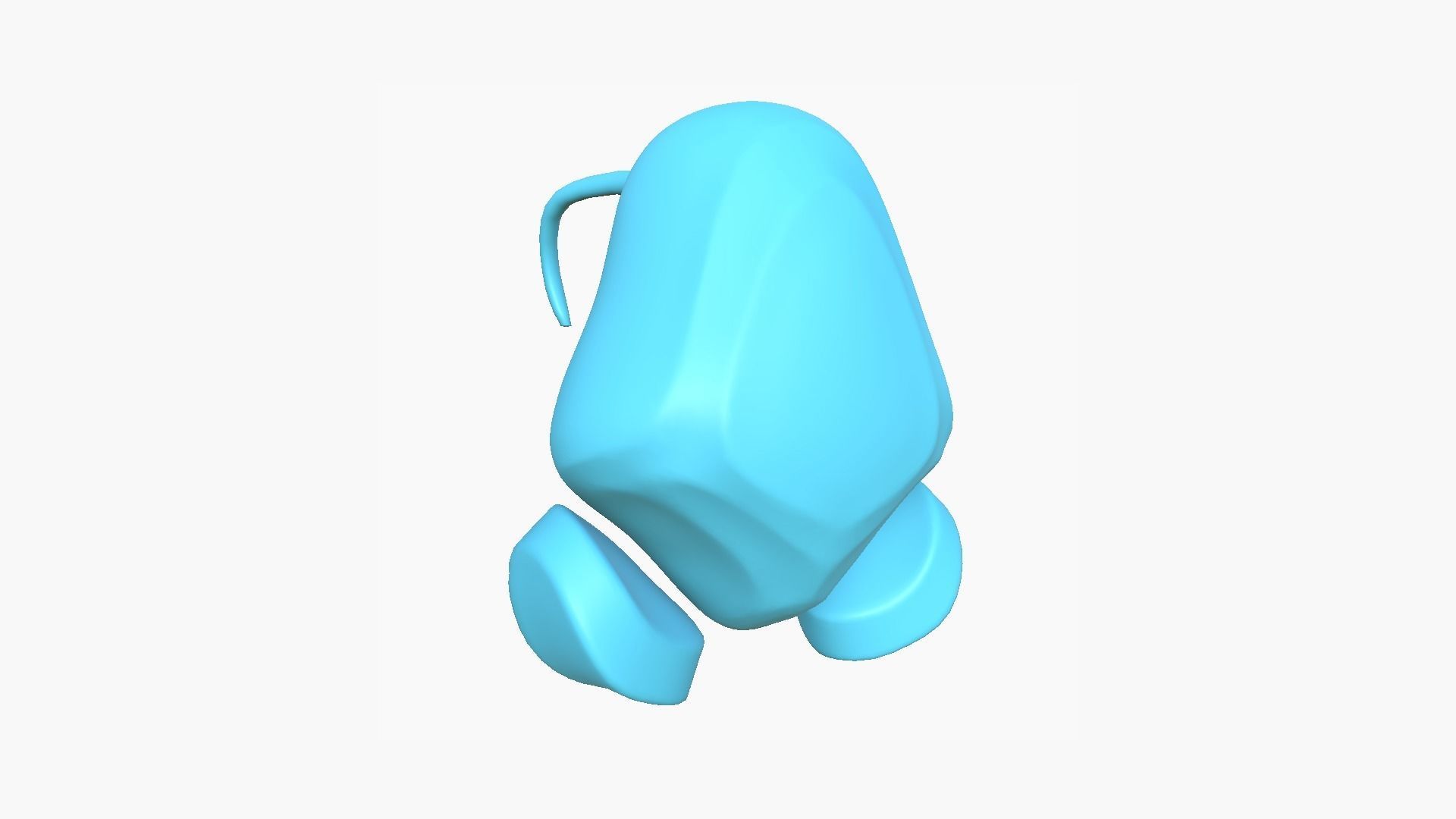 SciFi Backpack H06 Blue Metal - Fashion Character Design Low-poly 3D model_7