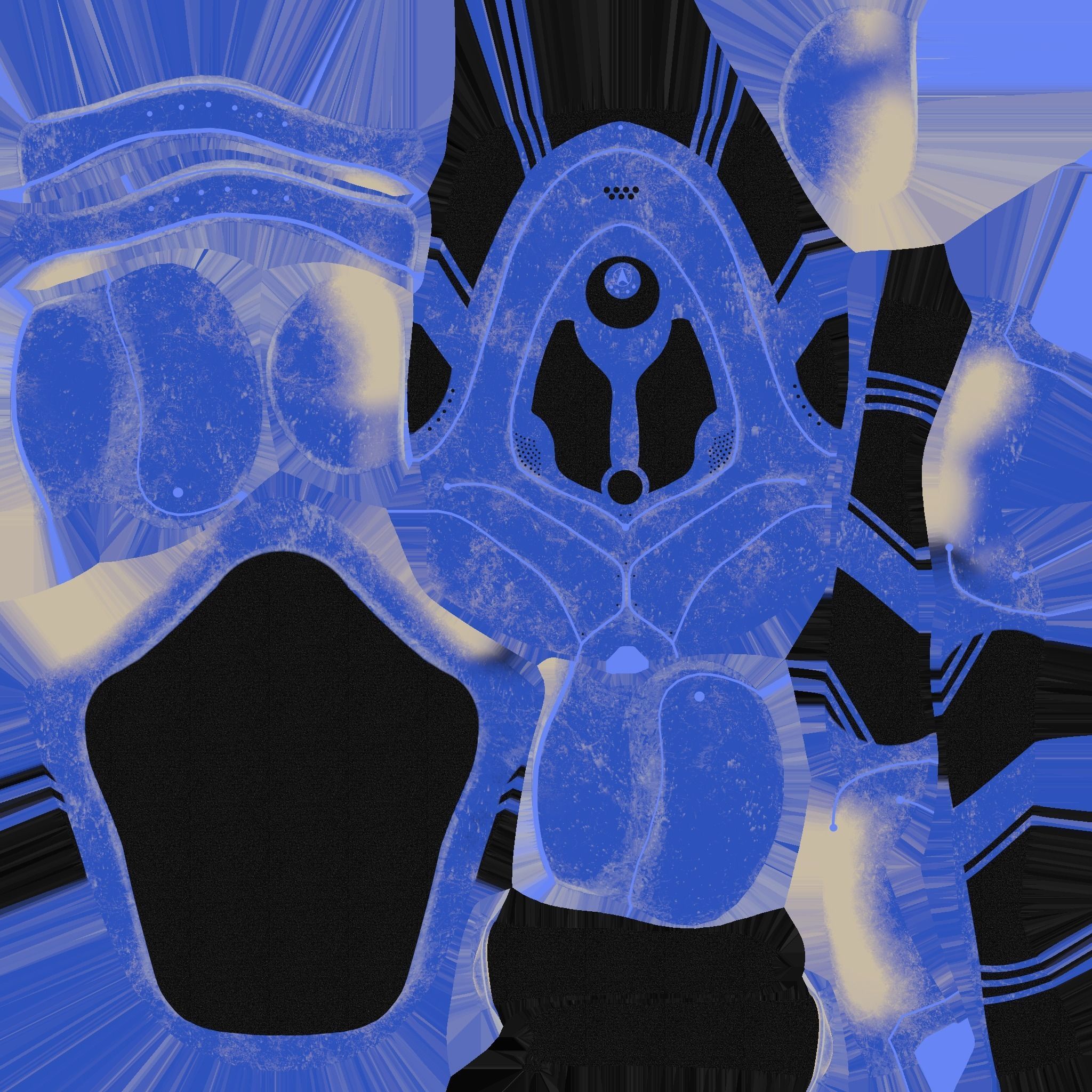 SciFi Backpack H06 Blue Metal - Fashion Character Design Low-poly 3D model_19