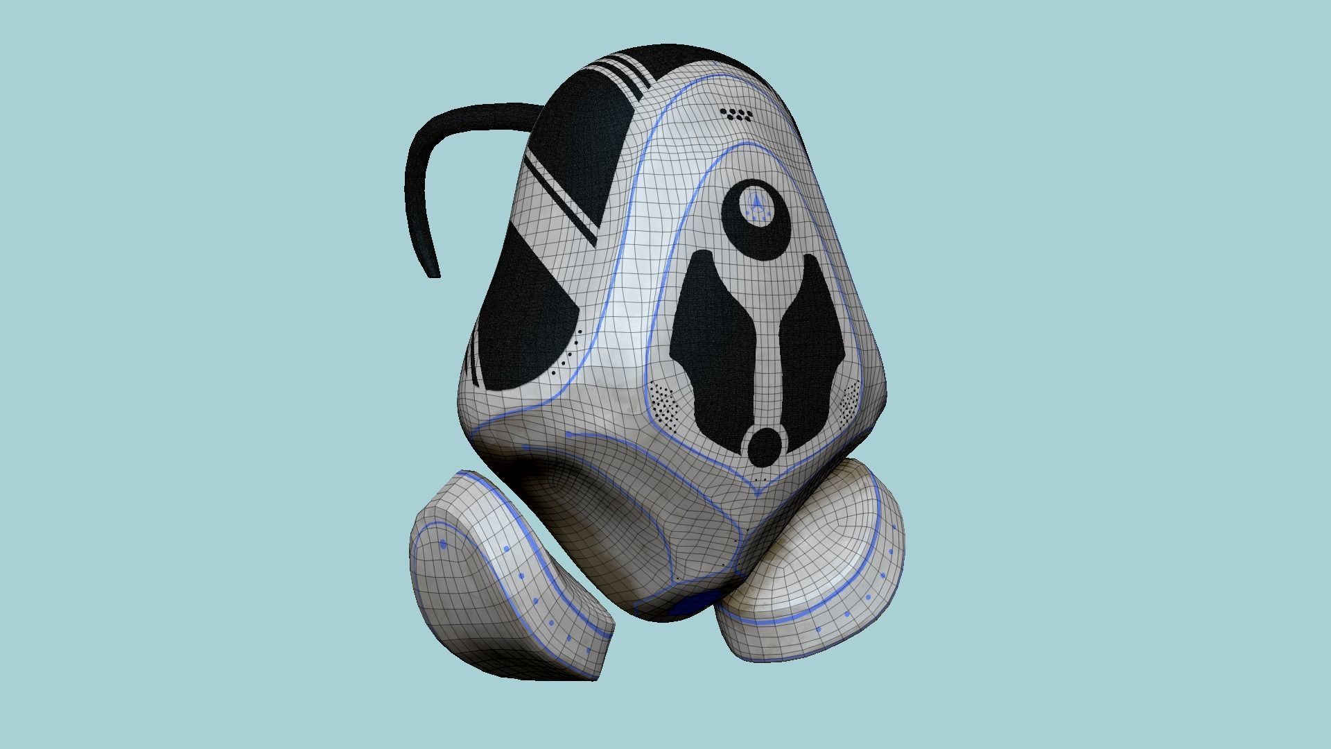 SciFi Backpack H07 White Dirt - Fashion Character Design Low-poly 3D model_6