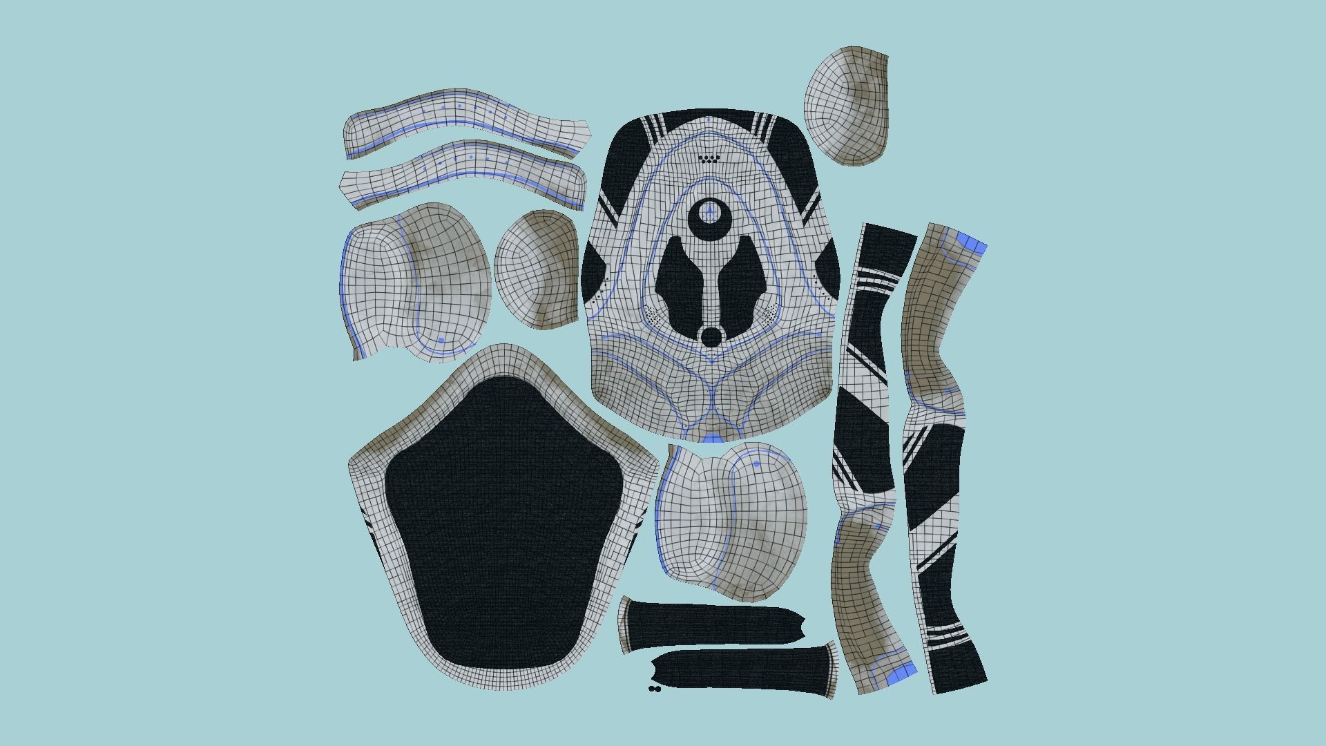 SciFi Backpack H07 White Dirt - Fashion Character Design Low-poly 3D model_5