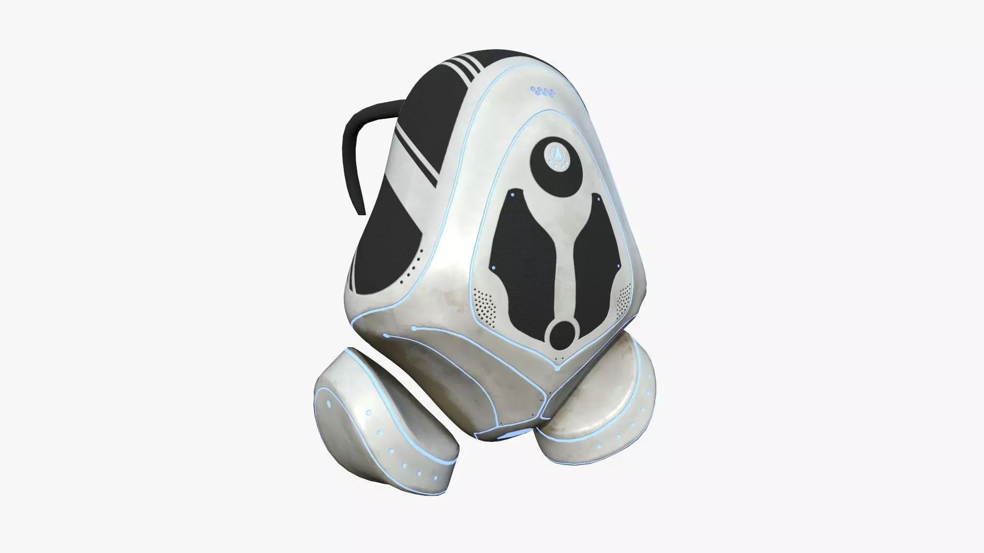 SciFi Backpack H07 White Dirt - Fashion Character Design Low-poly 3D model_0
