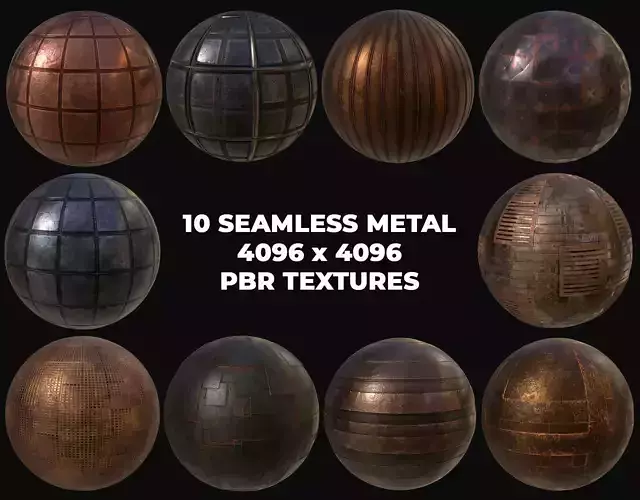 10 Seamless Rusty and Grungy Metal PBR Materials - Set 4 Texture