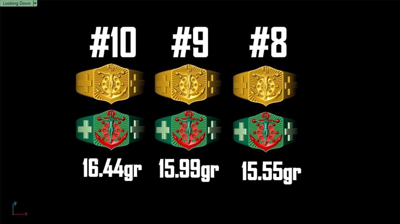 Anchor and Christ Ring 3D Model 3D print model_6