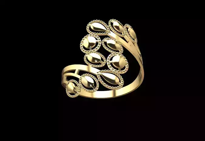 RING109 gold leaf ring
