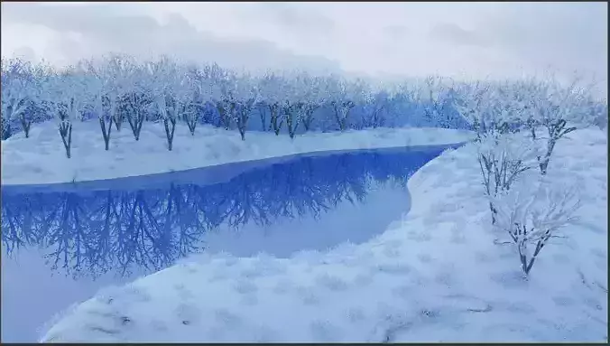 Winter forest  3D model