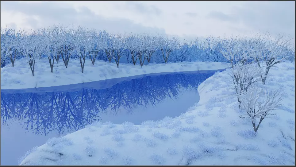 Winter forest  3D model_0