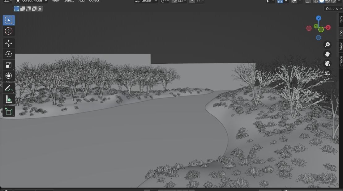 Winter forest  3D model_3