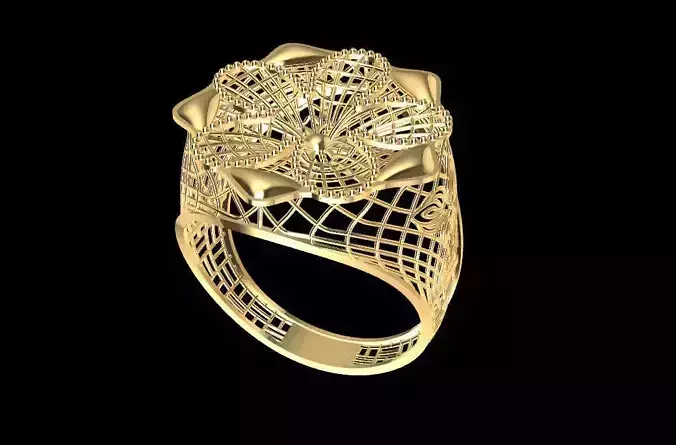 RING110 flower ring in gold