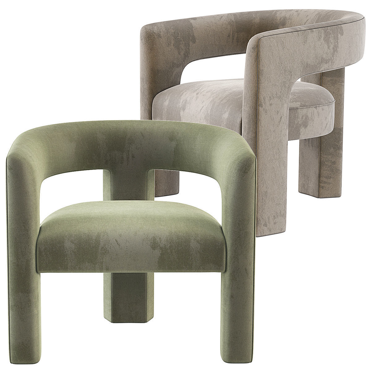 INES Chair Restoration Hardware RH 3D model_1