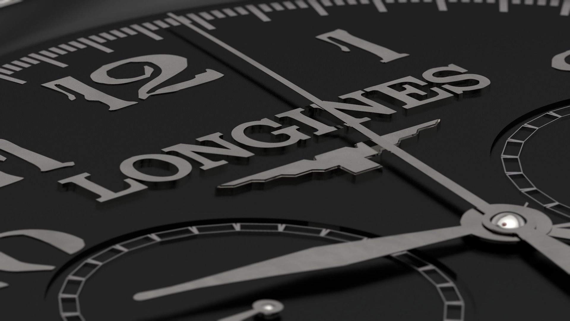 Watch Leather Black 3D model_4