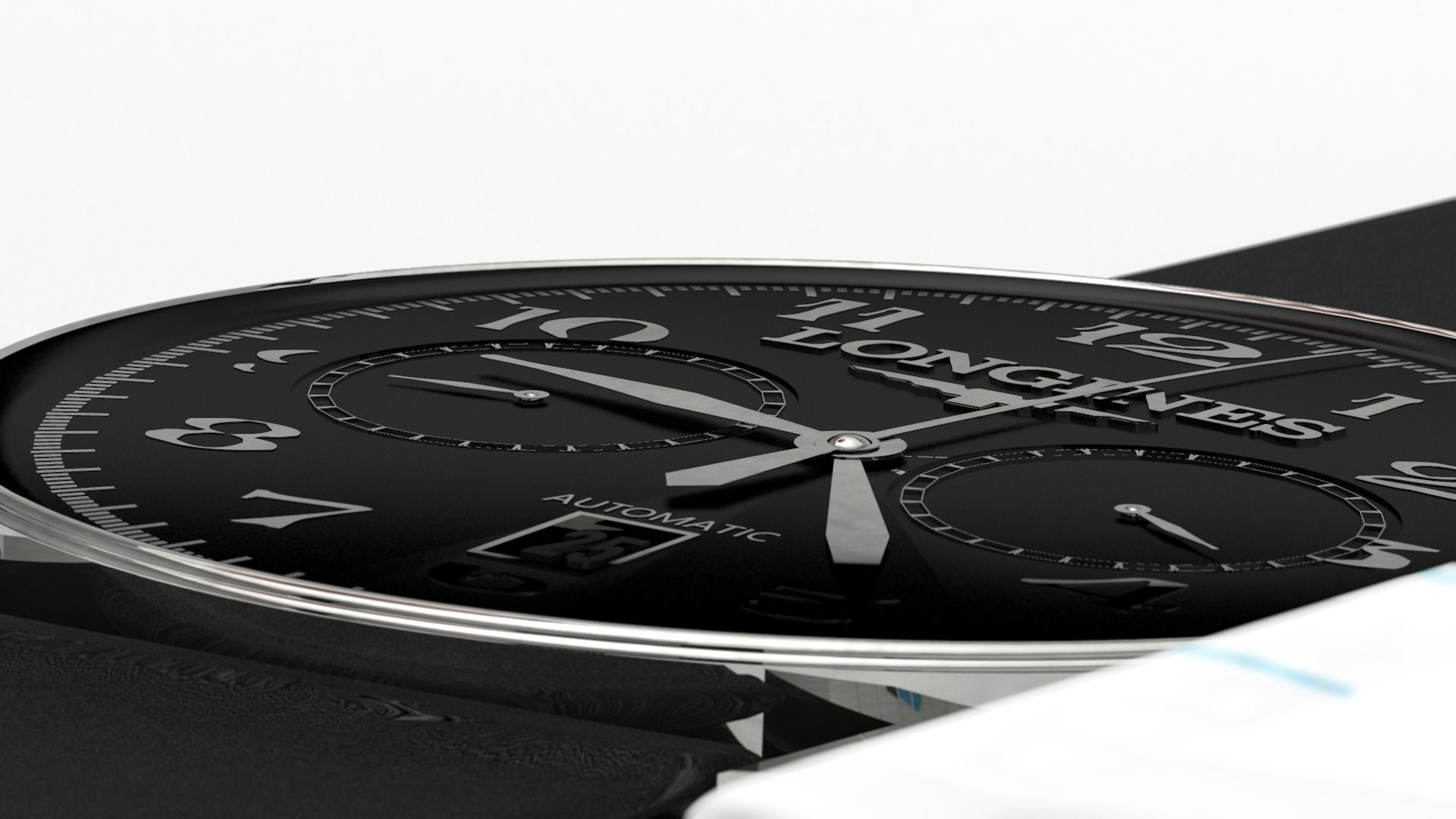 Watch Leather Black 3D model_3