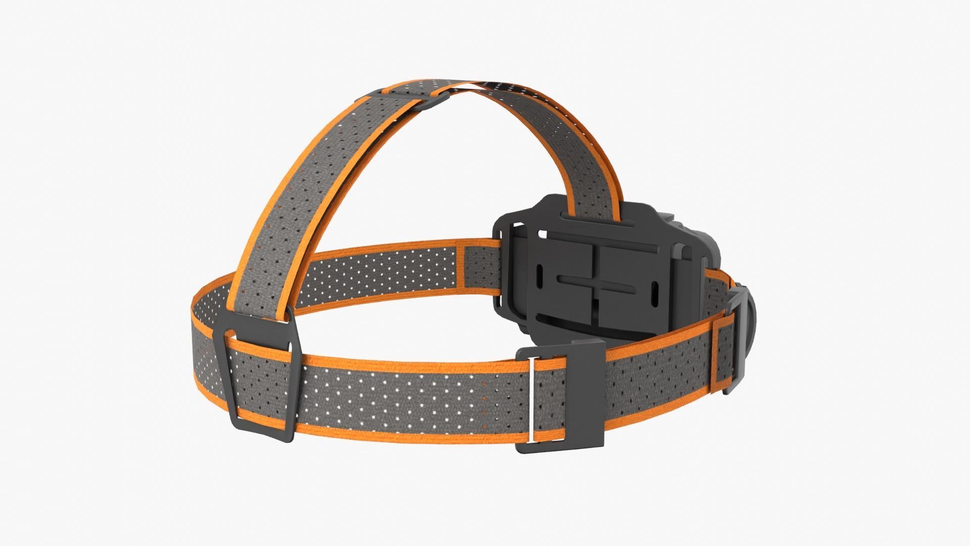 Headlamp with orange strap Low-poly 3D model_7
