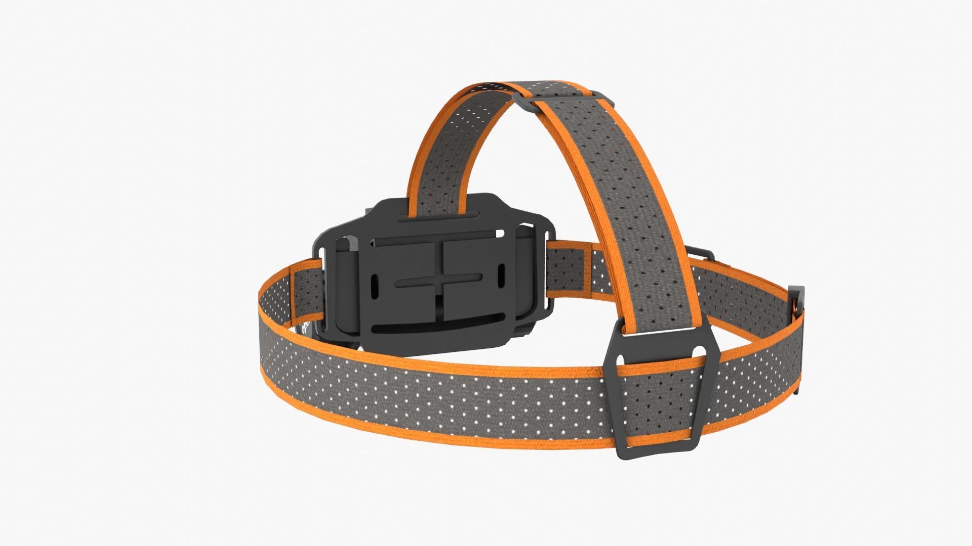 Headlamp with orange strap Low-poly 3D model_5
