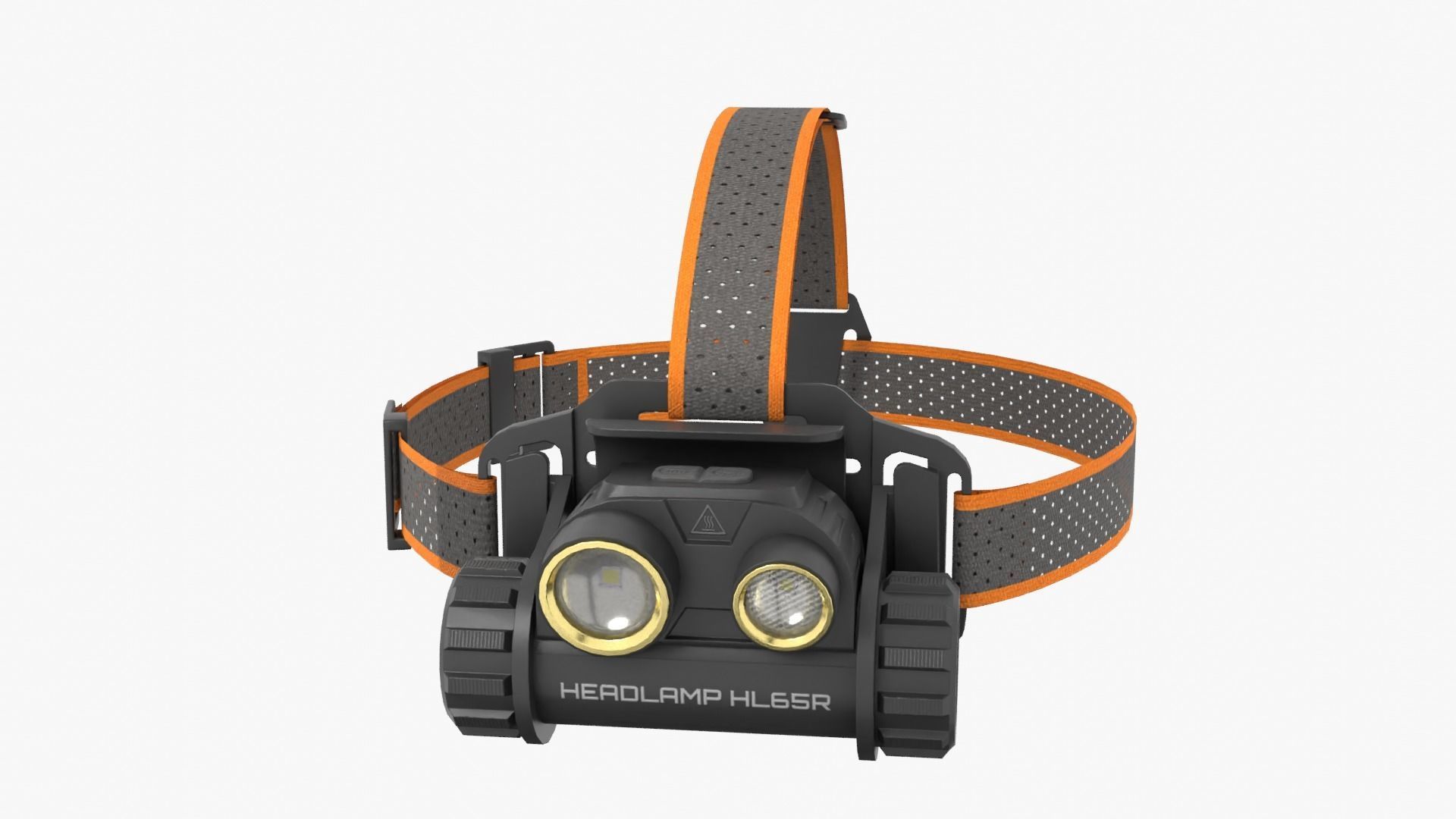 Headlamp with orange strap Low-poly 3D model_12